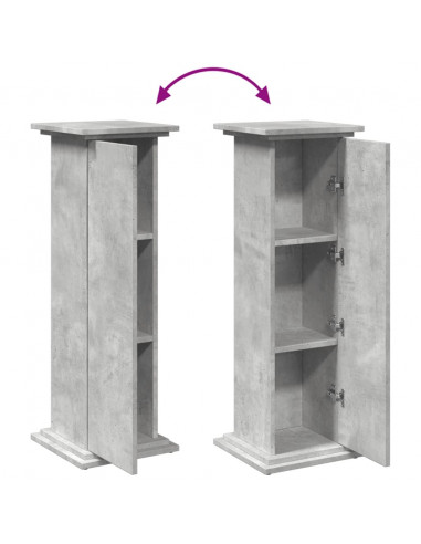 Espositore con Portaoggetti Grigio Cemento 31x30x90 Truciolato