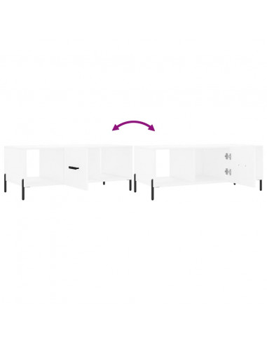 Tavolino da Salotto Bianco 102x50x40 cm in Legno Multistrato