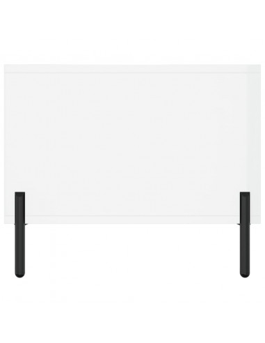 Tavolino da Salotto Bianco Lucido 102x50x40cm Legno Multistrato