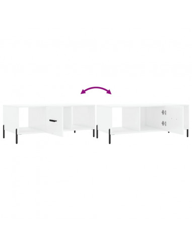 Tavolino da Salotto Bianco Lucido 102x50x40cm Legno Multistrato