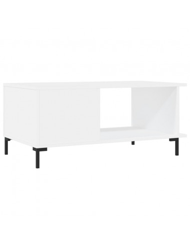Tavolino da Salotto Bianco 90x50x40 cm in Legno Multistrato