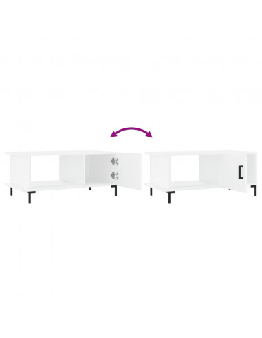 Tavolino da Salotto Bianco 90x50x40 cm in Legno Multistrato