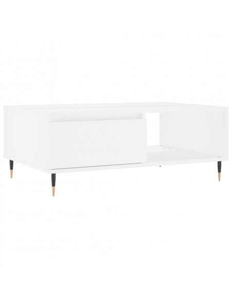 Tavolino da Salotto Bianco 90x60x35 cm in Legno Multistrato