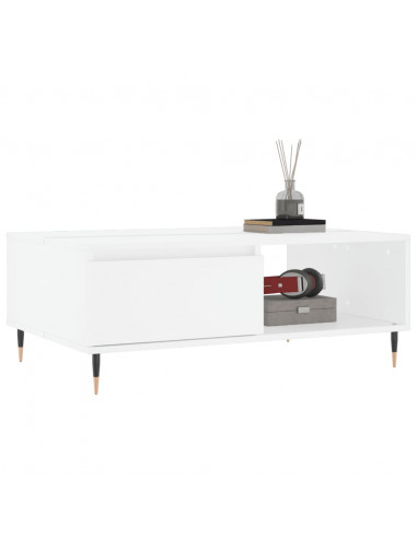 Tavolino da Salotto Bianco 90x60x35 cm in Legno Multistrato