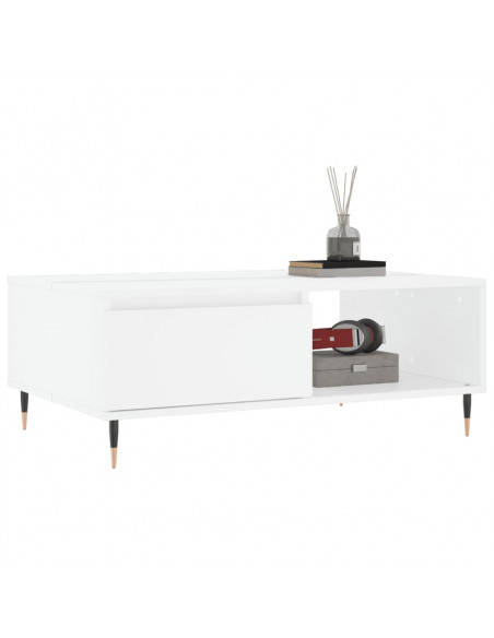 Tavolino da Salotto Bianco 90x60x35 cm in Legno Multistrato