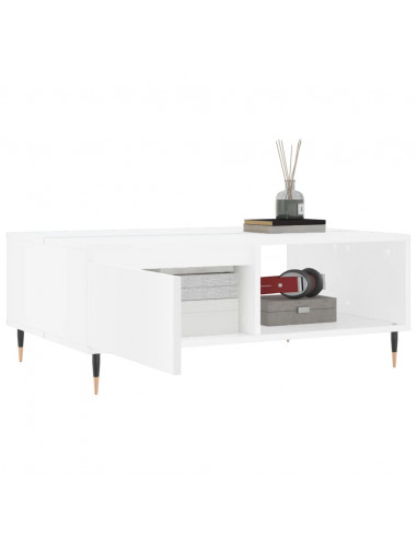 Tavolino da Salotto Bianco 90x60x35 cm in Legno Multistrato