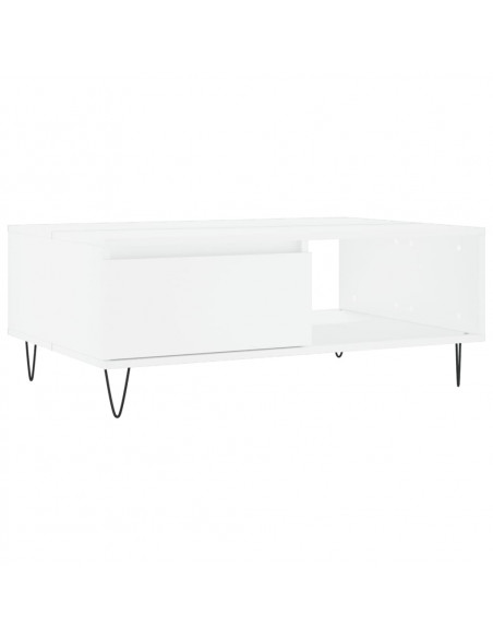 Tavolino da Salotto Bianco 90x60x35 cm in Legno Multistrato