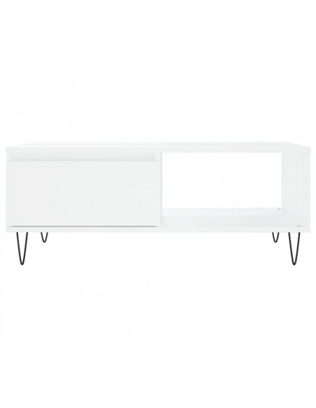 Tavolino da Salotto Bianco 90x60x35 cm in Legno Multistrato