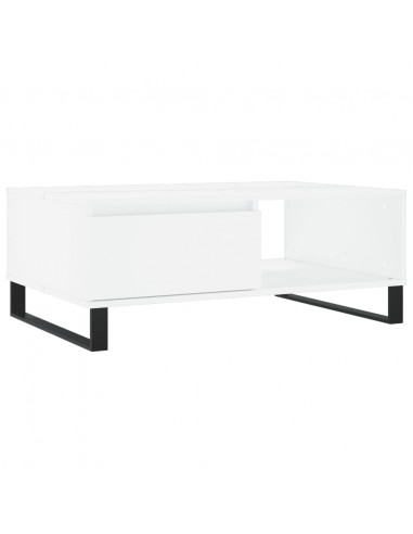 Tavolino da Salotto Bianco 90x60x35 cm in Legno Multistrato