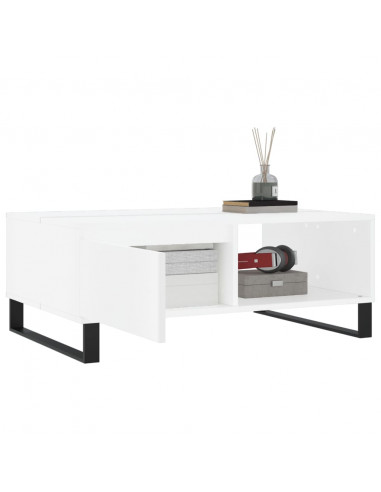 Tavolino da Salotto Bianco 90x60x35 cm in Legno Multistrato