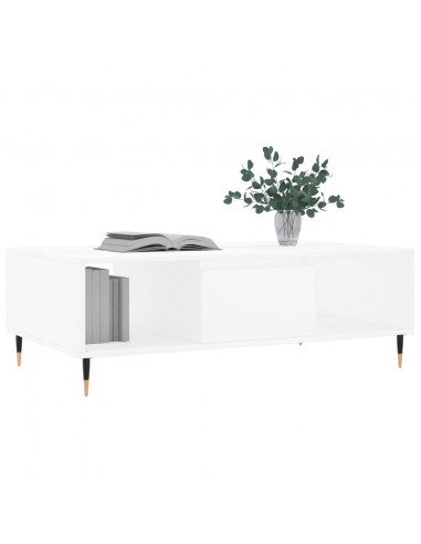 Tavolino da Salotto Bianco 104x60x35 cm in Legno Multistrato