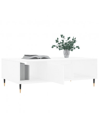 Tavolino da Salotto Bianco 104x60x35 cm in Legno Multistrato