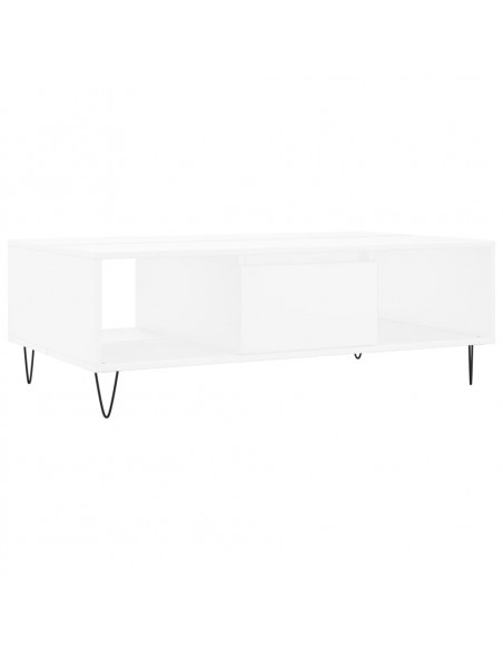 Tavolino da Salotto Bianco 104x60x35 cm in Legno Multistrato
