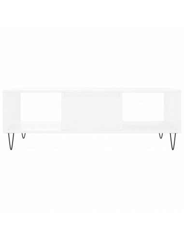 Tavolino da Salotto Bianco 104x60x35 cm in Legno Multistrato