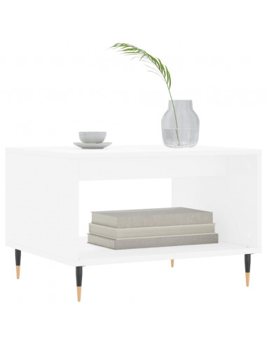 Tavolino da Salotto Bianco 60x50x40 cm in Legno Multistrato