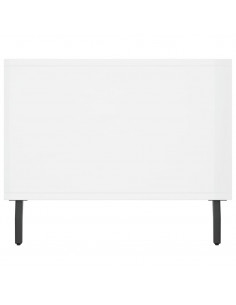 Tavolino da Salotto Bianco Lucido 90x50x40 cm Legno Multistrato 2