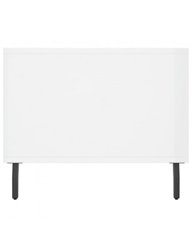 Tavolino da Salotto Bianco Lucido 90x50x40 cm Legno Multistrato