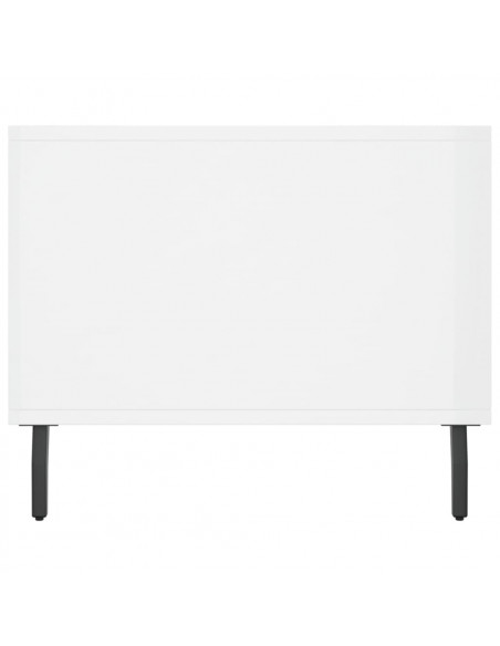 Tavolino da Salotto Bianco Lucido 90x50x40 cm Legno Multistrato