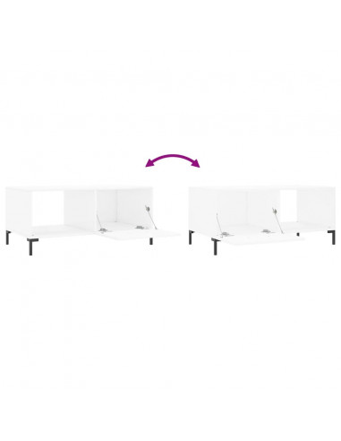 Tavolino da Salotto Bianco 90x50x40 cm in Legno Multistrato