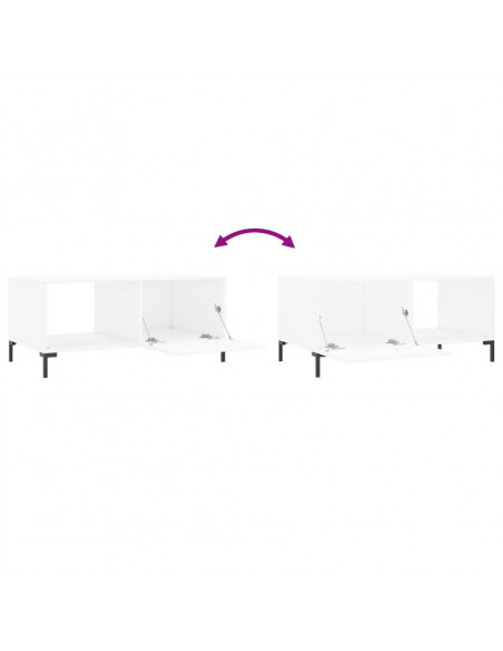 Tavolino da Salotto Bianco 90x50x40 cm in Legno Multistrato