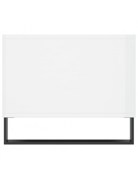 Tavolino da Salotto Bianco Lucido 90x50x40 cm Legno Multistrato