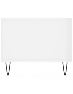 Tavolino da Salotto Bianco Lucido 90x50x40 cm Legno Multistrato 2
