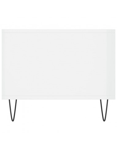 Tavolino da Salotto Bianco Lucido 90x50x40 cm Legno Multistrato