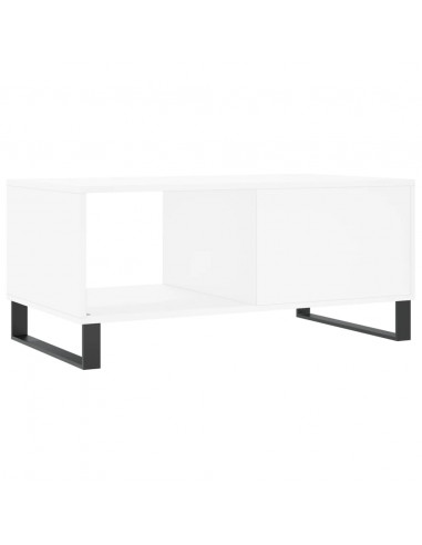 Tavolino da Salotto Bianco 90x50x40 cm in Legno Multistrato