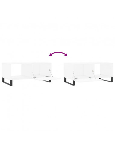 Tavolino da Salotto Bianco 90x50x40 cm in Legno Multistrato