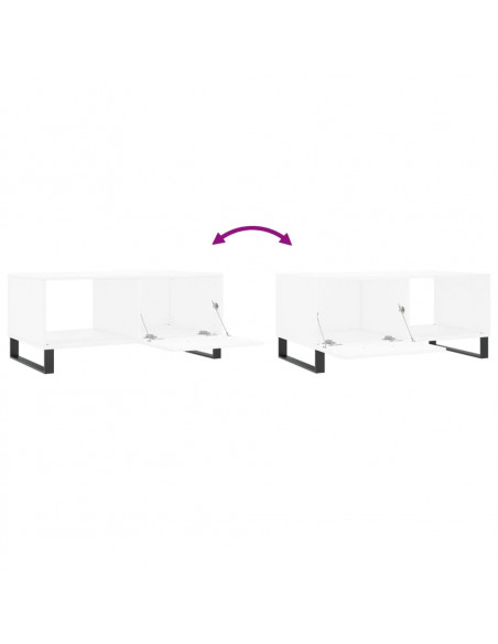 Tavolino da Salotto Bianco 90x50x40 cm in Legno Multistrato