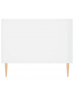 Tavolino da Salotto Bianco Lucido 90x50x40 cm Legno Multistrato 2