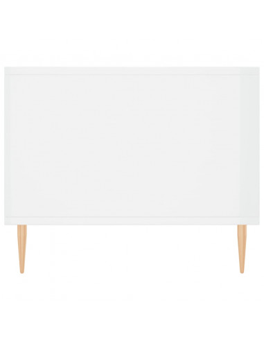 Tavolino da Salotto Bianco Lucido 90x50x40 cm Legno Multistrato