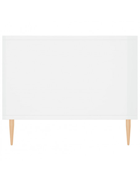 Tavolino da Salotto Bianco Lucido 90x50x40 cm Legno Multistrato
