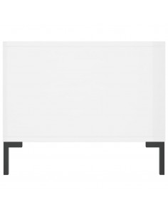 Tavolino da Salotto Bianco Lucido 90x50x40 cm Legno Multistrato 2