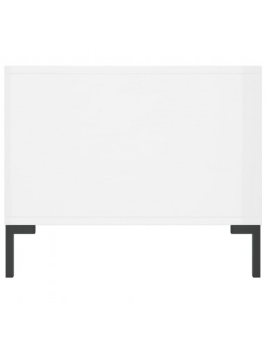 Tavolino da Salotto Bianco Lucido 90x50x40 cm Legno Multistrato