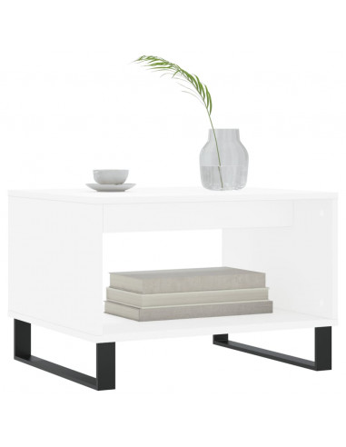 Tavolino da Salotto Bianco 60x50x40 cm in Legno Multistrato