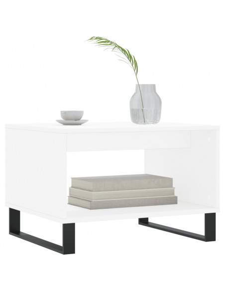 Tavolino da Salotto Bianco 60x50x40 cm in Legno Multistrato