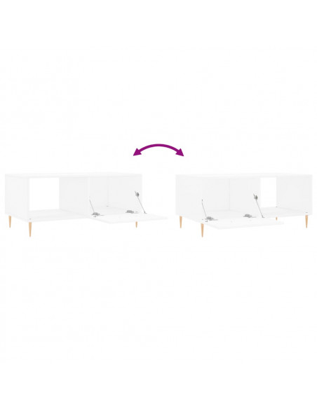 Tavolino da Salotto Bianco 90x50x40 cm in Legno Multistrato