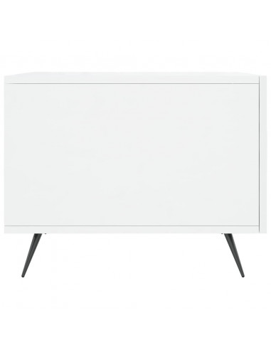 Tavolino da Salotto Bianco Lucido 50x50x40 cm Legno Multistrato