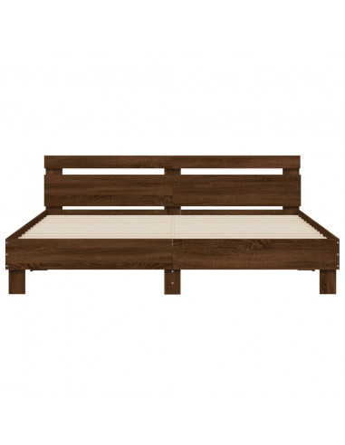 Giroletto Testiera Rovere Marrone 160x200 cm Legno Multistrato