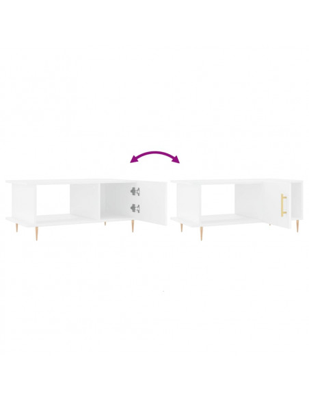 Tavolino da Salotto Bianco 90x50x40 cm in Legno Multistrato