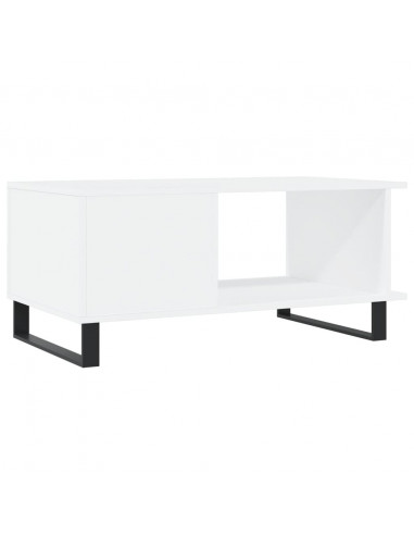 Tavolino da Salotto Bianco 90x50x40 cm in Legno Multistrato