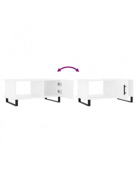 Tavolino da Salotto Bianco 90x50x40 cm in Legno Multistrato
