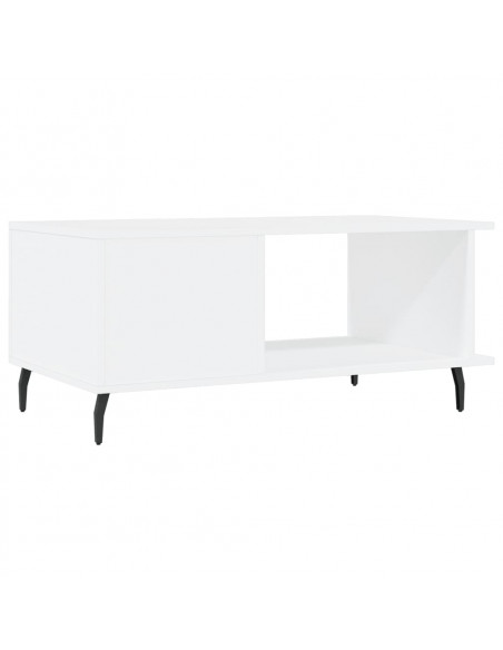 Tavolino da Salotto Bianco 90x50x40 cm in Legno Multistrato