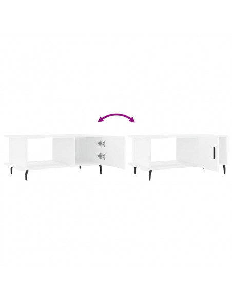 Tavolino da Salotto Bianco 90x50x40 cm in Legno Multistrato