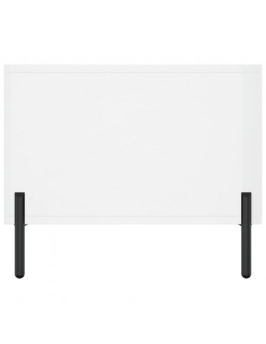 Tavolino da Salotto Bianco Lucido 90x50x40 cm Legno Multistrato