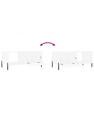 Tavolino da Salotto Bianco 90x50x40 cm in Legno Multistrato