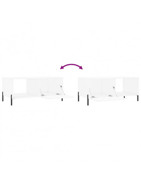 Tavolino da Salotto Bianco 90x50x40 cm in Legno Multistrato