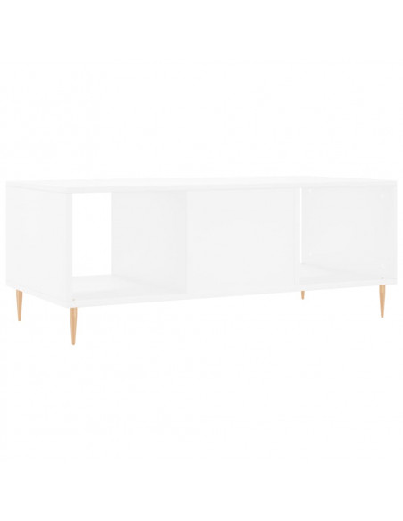 Tavolino da Salotto Bianco 102x50x40 cm in Legno Multistrato