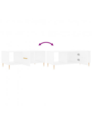 Tavolino da Salotto Bianco 102x50x40 cm in Legno Multistrato